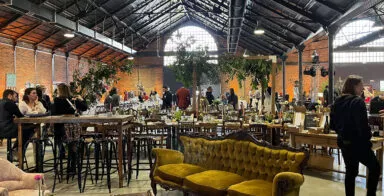 aménagement pour un salon du mariage à la halle de la courrouze